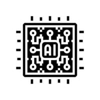 ai optimization chip data center glyph icon illustration vector