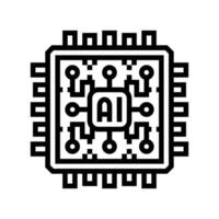 ai optimization chip data center line icon illustration vector