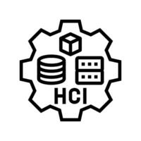hyper converged infrastructure line icon illustration vector