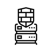 security firewall data center line icon illustration vector