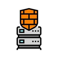security firewall data center color icon illustration vector