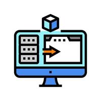 virtual machine data center color icon illustration vector