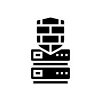 security firewall data center glyph icon illustration vector