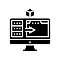virtual machine data center glyph icon illustration vector
