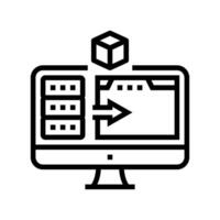 virtual machine data center line icon illustration vector
