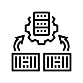 container orchestration data center line icon illustration vector