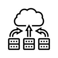 server virtualization data center line icon illustration vector