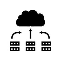 server virtualization data center glyph icon illustration vector