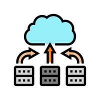 server virtualization data center color icon illustration vector