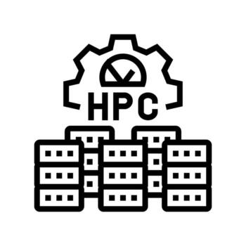 alto actuación informática línea icono ilustración vector