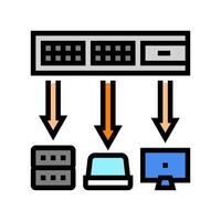network switch data center color icon illustration vector