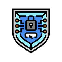 cybersecurity shield data center color icon illustration vector