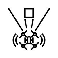 obstacle detection aerial vehicle line icon illustration vector