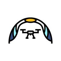 drone racing flag aerial vehicle color icon illustration vector