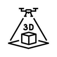 3d mapping tool aerial vehicle line icon illustration vector