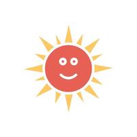 Sun with Face Icon Design vector
