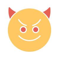 Smiling Face with Horns Icon Design vector
