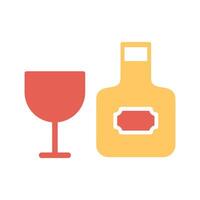 Wine Bottle and Glass Icon Design vector