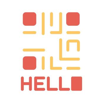 QR Code Text Icon Design vector