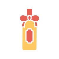 Wine Bottle with Bow Icon Design vector