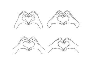 Minimalistic Hand Drawn Heart Shape Line Art Icon Design. vector