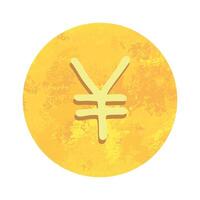 Hand drawn yen Gold currency symbol Brush stroke doodle Single element for design vector