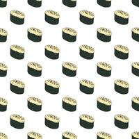 Seamless pattern with sushi for decorative print, wrapping paper, menu, wallpaper and fabric vector