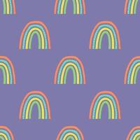Seamless pattern with rainbow doodle for decorative print, wrapping paper, greeting cards, wallpaper and fabric vector