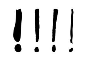 Hand drawn ink exclamation mark illustration in sketch style. Elements for design vector
