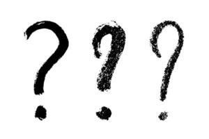 Hand drawn ink question mark illustration in sketch style. Elements for design vector