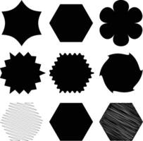 a set of black and white geometric shapes vector