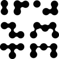 a set of black and white circles with different shapes vector