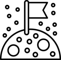 Moon Landing Line Icon vector