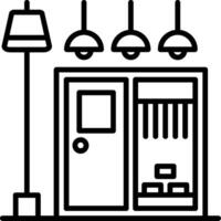 Wardrobe Line Icon vector
