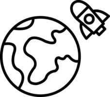 Planet Earth Line Icon vector