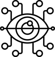 Iris Recognition Line Icon vector