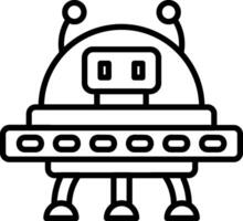 Spaceship Line Icon vector