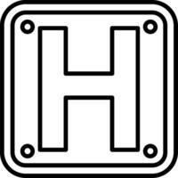 Letter H Line Icon vector