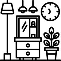 Vanity Table Line Icon vector