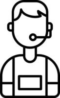 Commentator Line Icon vector