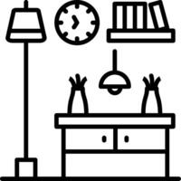Console Table Line Icon vector