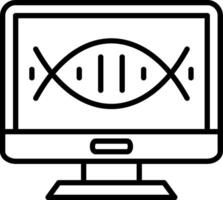 Dna Structure Line Icon vector