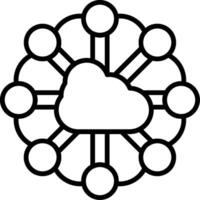 Cloud Computing Line Icon vector