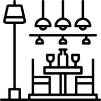 Dining Table Line Icon vector