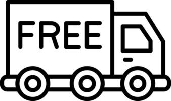 Free Shipping Line Icon vector