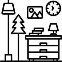 Bedside Table Line Icon vector