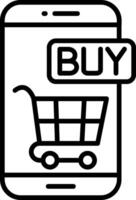 Online Store Line Icon vector