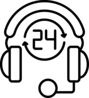 24 Hours Support Line Icon vector