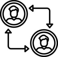 Peer To Peer Line Icon vector