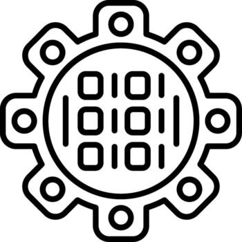 icono de línea de código binario vector